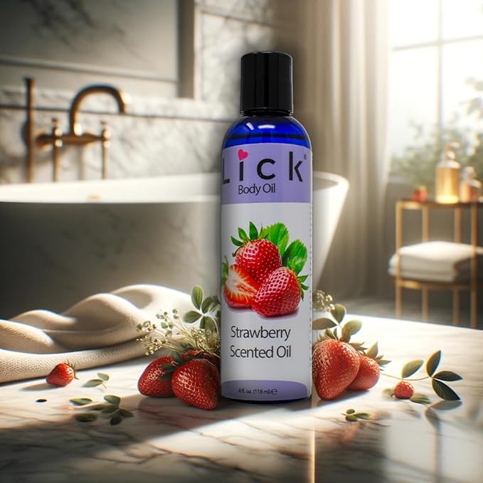 LICK Strawberry Scented Body Oil -