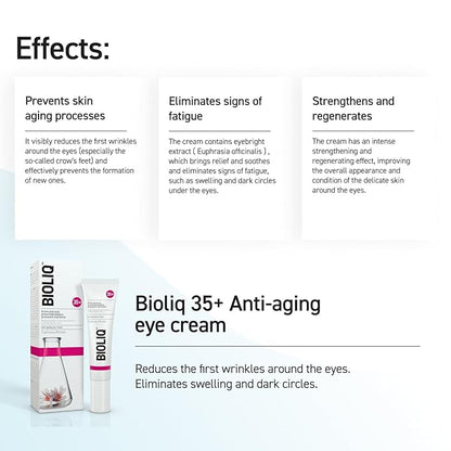 35+ Anti-aging Eye Cream - Visibly Reduces Wrinkles, Swelling, and Dark Circles - Intense Strengthening & Regenerating Formula, Eye Cream for Bags Under Eyes - Alleviates Fatigue Signs - 15ml