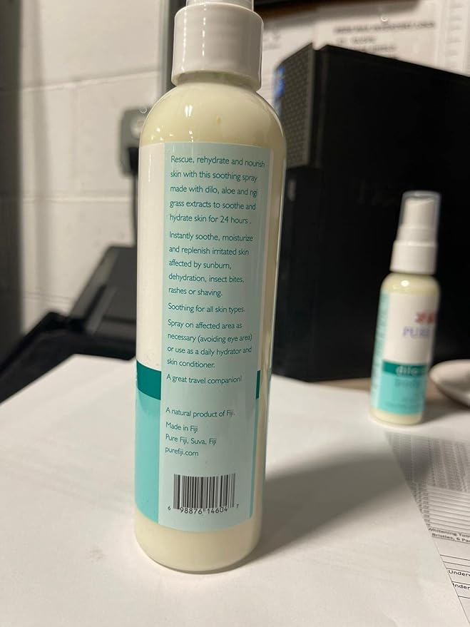 PURE FIJI Dilo and Aloe Vera After Sun Spray Lotion - Spray Moisturizer for Body Helps After Sunburn- After Sun Moisturizing Spray for All Type Skin, 8 oz