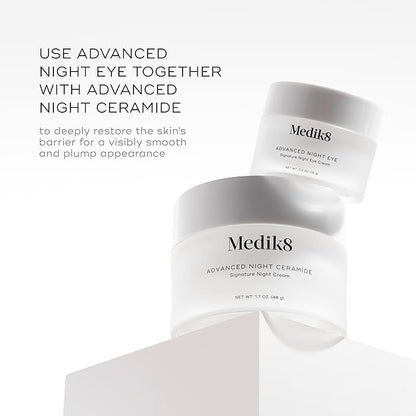 Medik8 Advanced Night Eye - Multi Peptide and Caffiene Eye Cream - Overnight Eye Cream for Smoothing Wrinkles and Dark Circles - 0.5 oz