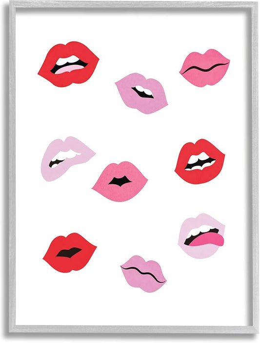 Stupell Industries Expressive Seductive Lips Red Lipstick Shades, Design