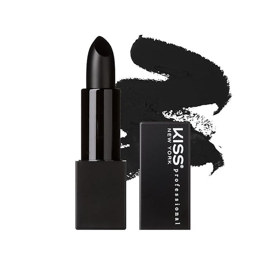 KISS NEW YORK Professional Rich Pigmented Lipstick, Smooth&Creamy Satin Finish, Long Lasting, Infused with Shea Butter and Vitamin E (Noir)