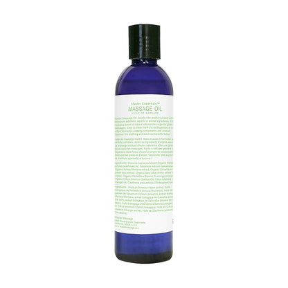 Master Massage Organic Massage Oil - 8 fl oz, Refreshing Sense, Water-Soluble, Skin-Nourishing Formula for Relaxation, Ideal for Massage Therapy and Home Use, Pack of 2