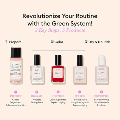 Manucurist Green Nail Polish Drying Drops - Fast Dry Nail Polish - Halves Drying Time - Nourishing Nail Care - 49.5% bio-sourced - Green System Compatible 0.5 Fl Oz