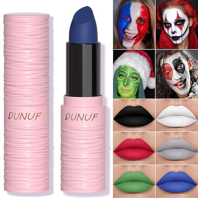 Halloween Blue Matte Lipstick, Blue Lip Face Body Long