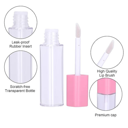 20Pcs Empty Lip Gloss Tubes Cute 5ml Pink Gloss