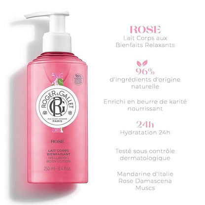 ROGER & GALLET | Body Lotion for Women | Rose 8.4 oz Bottle