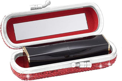 XhuangTech Bling Lipstick Holder Case With Mirror, Rhinestone XhuangTech