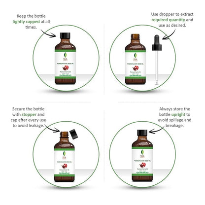 SVA Pomegranate Seed Oil Organic - 4 Fl Oz – 100% Natural Cold Pressed Organic Pomegranate Oil - for Face, Skin Care, Hair Care, Scalp Massage & Body Massage – Carrier Oil with Dropper