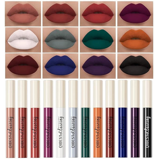 QiBest Goth Black & Bold Lipstick for Halloween Lipstick