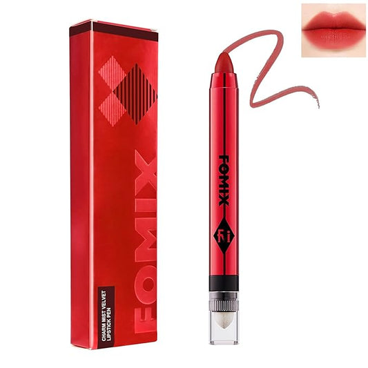 Velvet Matte Lipstick Stick with Brush-2 in 1 Long