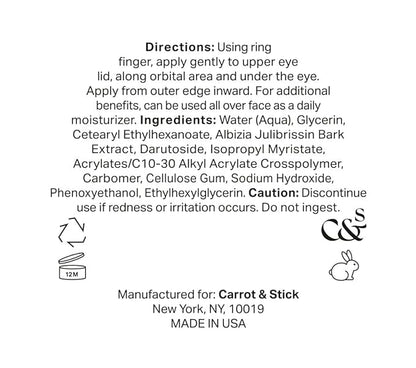 CARROT & STICK The Eye Cream with Botanical Extracts - Cruelty-Free Beauty, Suited for All Skin Types, 0.53 Ounce