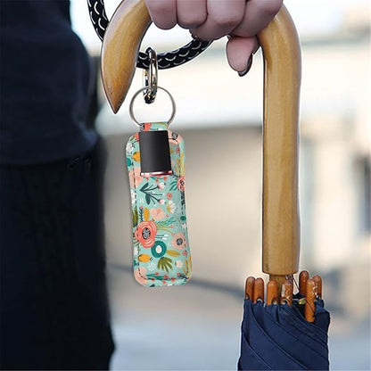 Horeset Women's Chapstick Holder Keychain Slim Simple Lipstick Gloss