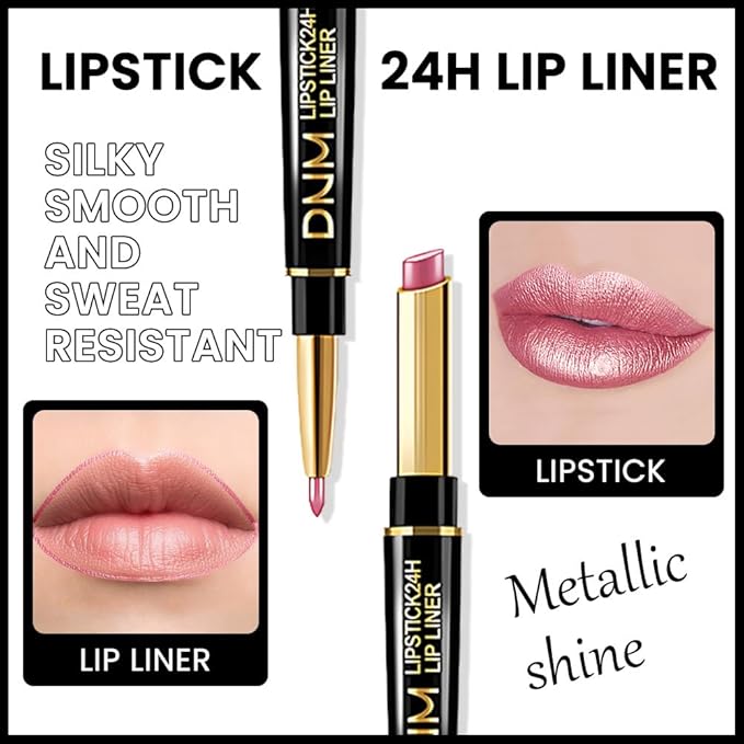 evpct 1Pcs Light Pink Pale-Pink Metallic Shine Shimmer Lip