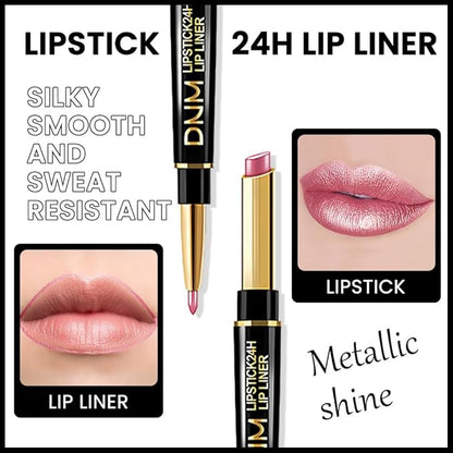 evpct 1Pcs Light Pink Pale-Pink Metallic Shine Shimmer Lip