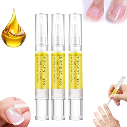 Rejuvenation Nail Growth Oil with Nail File ，Instant Nail Strength & Repair ，Nail Growth Oil Rejuvenation for Brittle, Peeling, Breaking, Thin Nails(3PCS Single)