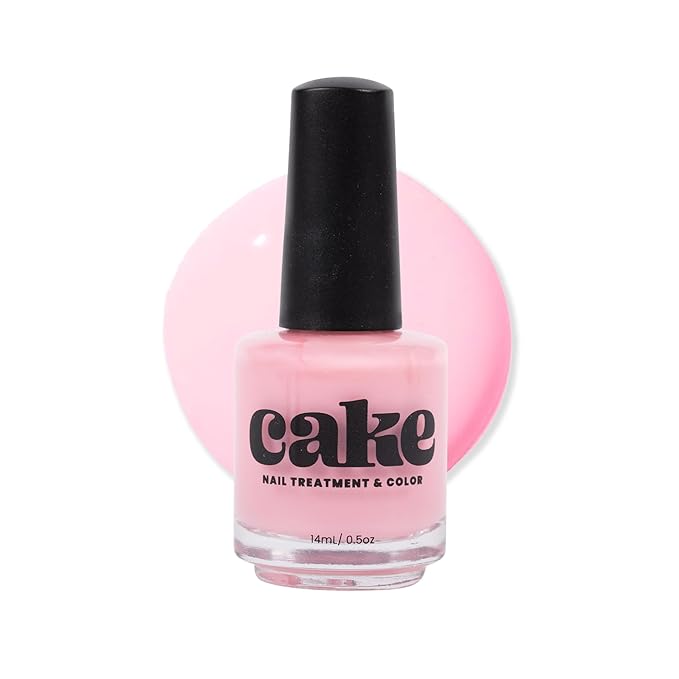 Nail Strengthener & Nail Polish Duo, Nail Repair for Damaged Nails, Nail Hardener & Growth, Non Toxic, Professional Applicator Brush, Keratin Enriched (Love Shack) CAKE Power Boost (1 fl oz)