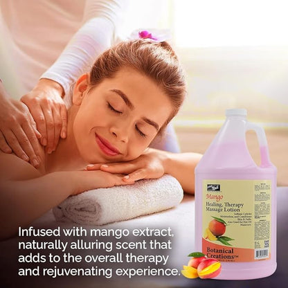 PRONAIL - Healing Therapy Massage Lotion - Professional Pedicure, Body and Hot Oil Manicure, Infused with Natural Oils, Vitamins, Panthenol and Amino Acids (Mango, 1 Gallon)
