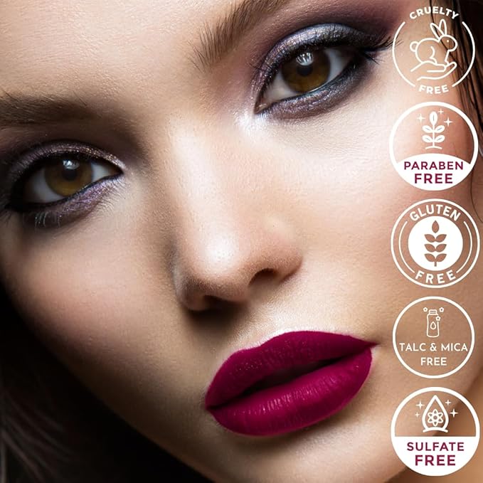 Mynena Berry Red Long-Lasting Matte Liquid Lipstick Intense Color Smudge-Proof & Waterproof Comfortable Hydrating Shea Butter Vegan & Cruelty-Free | Lisy