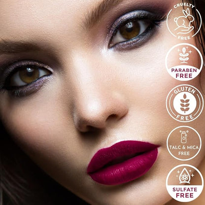 Mynena Berry Red Long-Lasting Matte Liquid Lipstick Intense Color Smudge-Proof & Waterproof Comfortable Hydrating Shea Butter Vegan & Cruelty-Free | Lisy