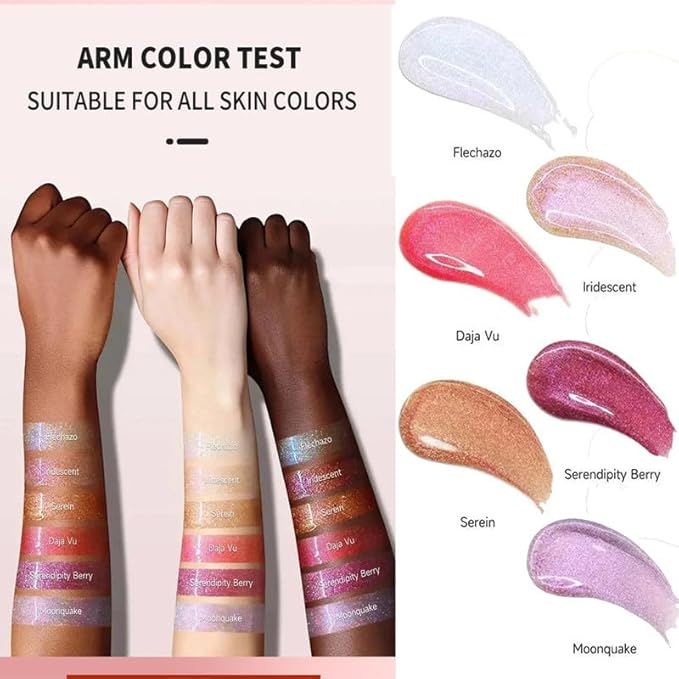 Red Glitter Lip Gloss Long Lasting Pearl Shimmer Lip