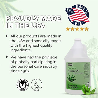 PRO NAIL - Healing Therapy Massage Lotion - Professional Pedicure, Body and Hot Oil Manicure, Infused with Natural Oils, Vitamins, Panthenol and Amino Acids (Aloe Vera, 1 Gallon)