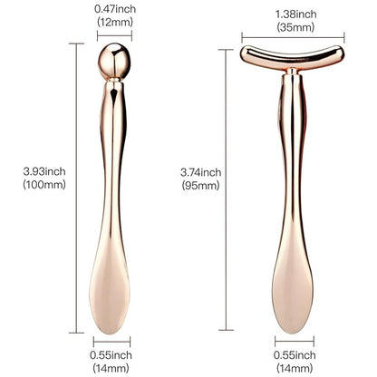 LISAPACK 2PCS Metal Eye Cream Applicator Wand Stick, Massager Tool for Facial Massage, Reduce Puffiness (Rose Gold)