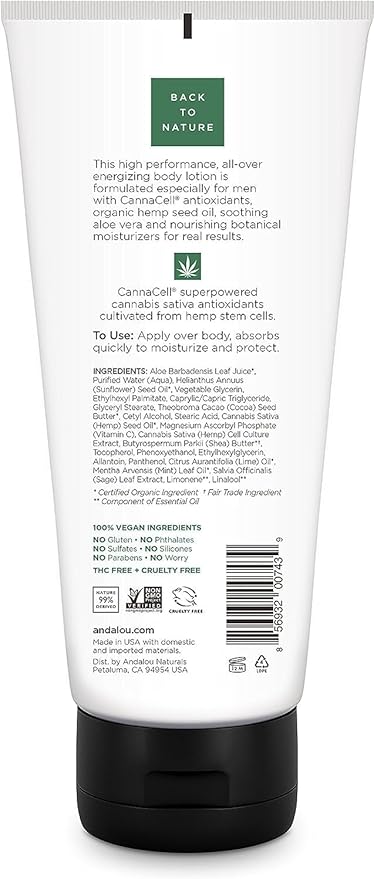 Andalou Naturals CannaCell MEN Energizing Body