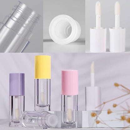 Qeuly 4Pcs Empty Lip Gloss Tubes, 6ml Clear Gloss