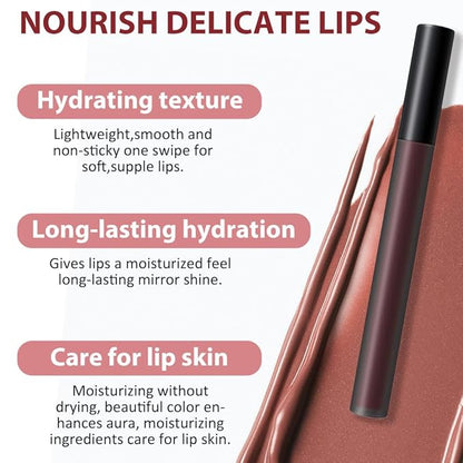 BINGBRUSH 2 Pcs Moisturizing and Silky Velvet Lipgloss BINGBRUSH
