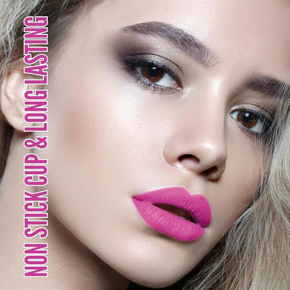Mynena Hot Pink Matte Liquid Lipstick & Liner Lipstick