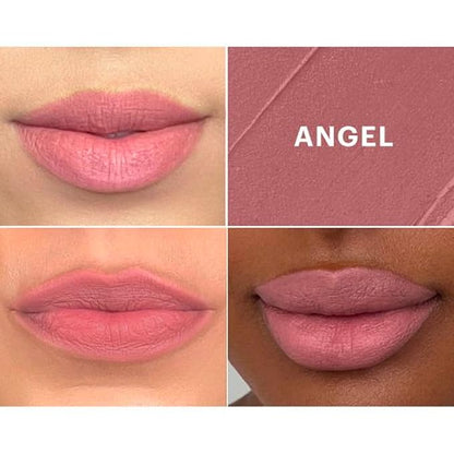 Glo Skin Beauty Suede Matte Lip Crayon (Angel) - Longwearing Formula Stays On All Day, With Conditioning Shea Butter + Mango Seed Oil for a Velvety Smooth Finish