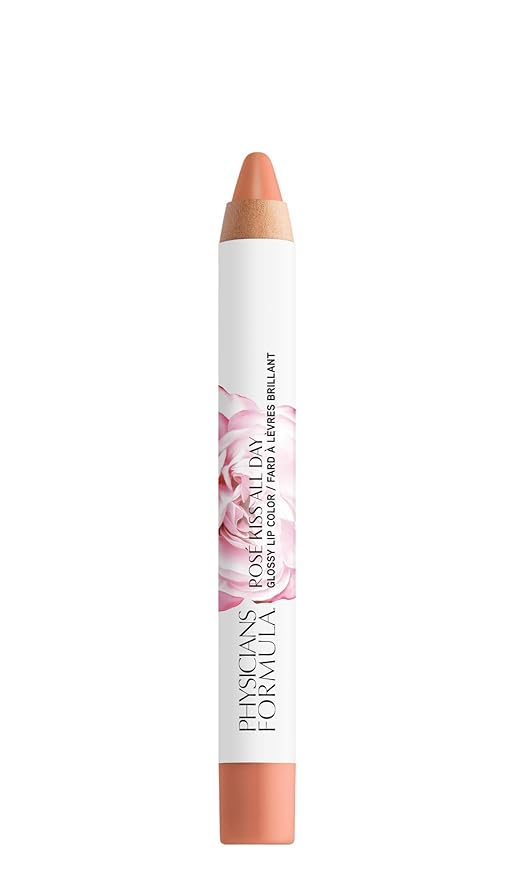 Physicians Formula Rosé Kiss All Day Glossy Lipstick Lip Color Makeup, Orange Sweet Nothings | Dermatologist Tested, Clinicially Tested