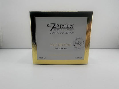 Premier Dead Sea Eye Cream, Age defying, Helps minimize wrinkles, Dark circles, sagging skin, Reduce bags, vitamin A & E, hyaluronic acid, anti-aging, Hypoallergenic, classic collection 1.2fl oz