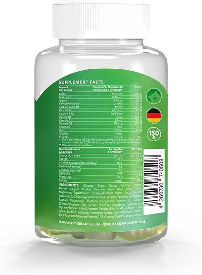 Men’s Hair Vitamins Gummies – Biotin, Folic Acid, Zinc – Daily Multivitamin for Hair, Skin & Nails – Vegan, Salon-Quality Hair Care