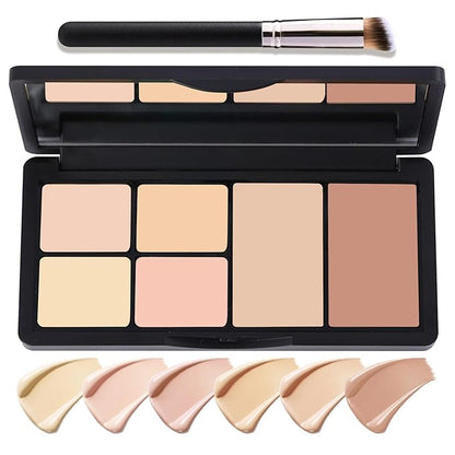 6 Colors Correcting Concealer Cream Contour Palette,Long Lasting Makeup Kit