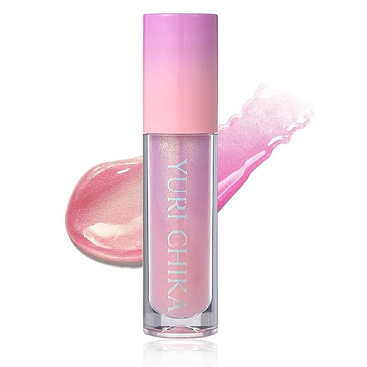 Shimmer Glitter Lip Gloss Oil,6 Color Hydrating Sparkly Lipstick,Non-Sticky Fresh Texture Lip Oil,Long Lasting Moisturizing Lip Makeup (#02)