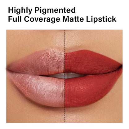 Matte Lipstick Hydrating Lip Color Makeup, Highly Pigmented Lipstick with Moisturizing Formula, Lightweight, Smooth, M24
