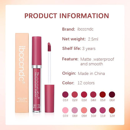 MYUANGO Matte Liquid Lipstick, Ultra-Intense Pigmented Creamy Formula, MYUANGO