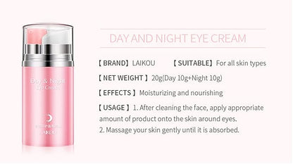Rose Essential Oil Day and Night Eye Cream, Eye Cream for Dark Circles & Puffiness, Moisturizing Hydrating Fade Fine Lines Eye Bags Removal Dark Circles Firming Eye Skin For Women, Gift for Travel