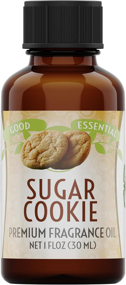 Good Essential - Professional Sugar Cookies Fragrance Oil 30ml for Halloween, Diffuser, Candles, Soaps, Lotions, Perfume 1 fl oz - Sugar Cookie Fragrance Oil for Candle Making