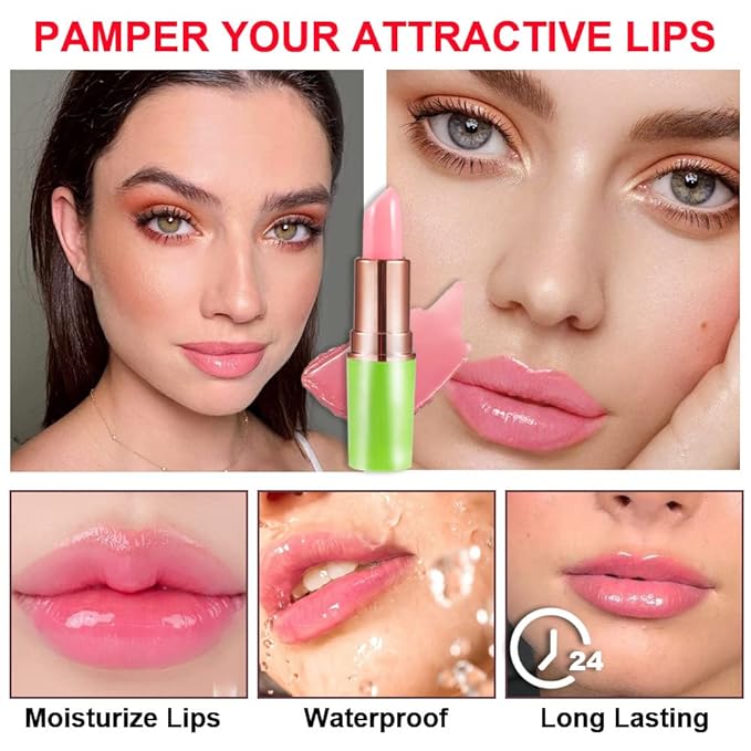 BINGBRUSH Peach Color Changing Lipstick Queen,Moisturizer Long Lasting Lipstick
