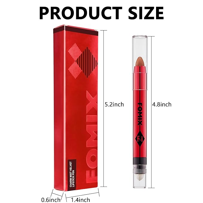 Velvet Matte Lipstick Stick with Brush-2 in 1 Long