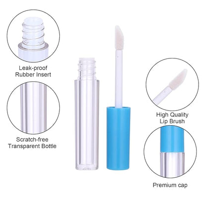 10Pcs Empty Lip Gloss Tubes Cute 1ml Blue Gloss