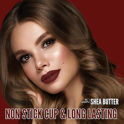 Mynena Long-Lasting Matte Liquid Lipstick | Intense Color, Smudge-Proof & Waterproof | Comfortable, Hydrating Shea Butter | Vegan & Cruelty-Free | IMerlot