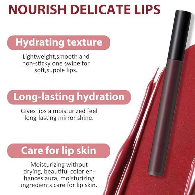 BINGBRUSH 2 Pcs Moisturizing and Silky Velvet Lipgloss BINGBRUSH