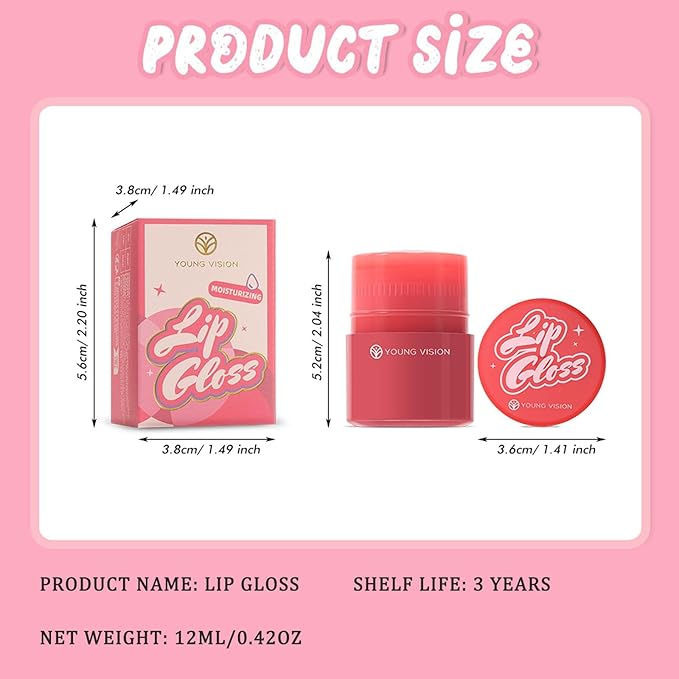 Tinted Lip Balm, Twist Dispenser Hydrating Lip Gloss, Lightweight, Shiny Melting Lip Gloss, Comfortable, Non-Sticky, Lip Mask Friendly(05#)