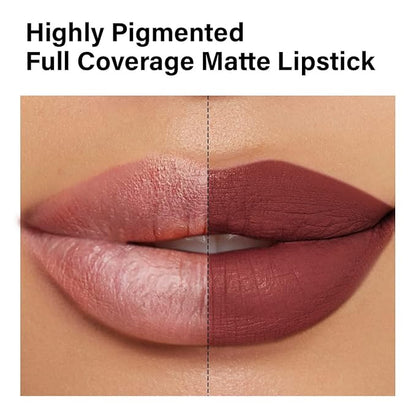 Matte Lipstick Hydrating Lip Color Makeup, Highly Pigmented Lipstick with Moisturizing Formula, Lightweight, Smooth, M28