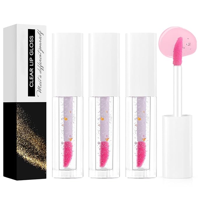 3 Pcs Color Changing Lip Gloss Tinted，Color Changing Lipstick Set PH Mood Magic Lipstick，Plumping Magic Mood Lipstick Lip Glaze, Long Lasting waterproof 24 hours，Longlasting Moisturizing Lip Glow Oil…