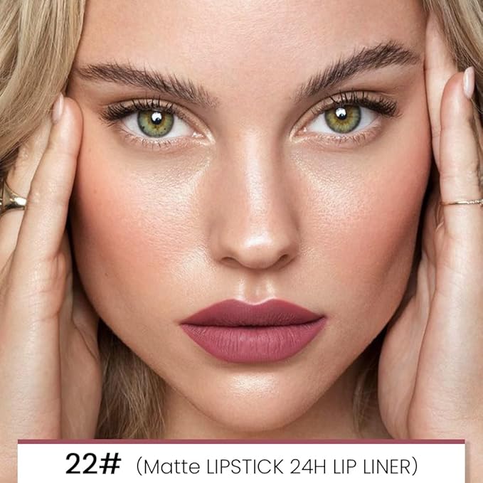 evpct 1Pcs Light Mauve Red Matte Lip Line